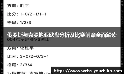 俄罗斯与克罗地亚欧盘分析及比赛前瞻全面解读